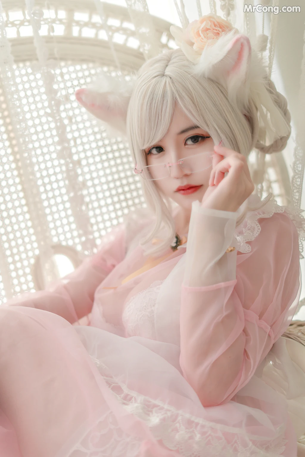 Coser@小仓千代w No.007: 透明女仆粉色 (24 张照片)插图