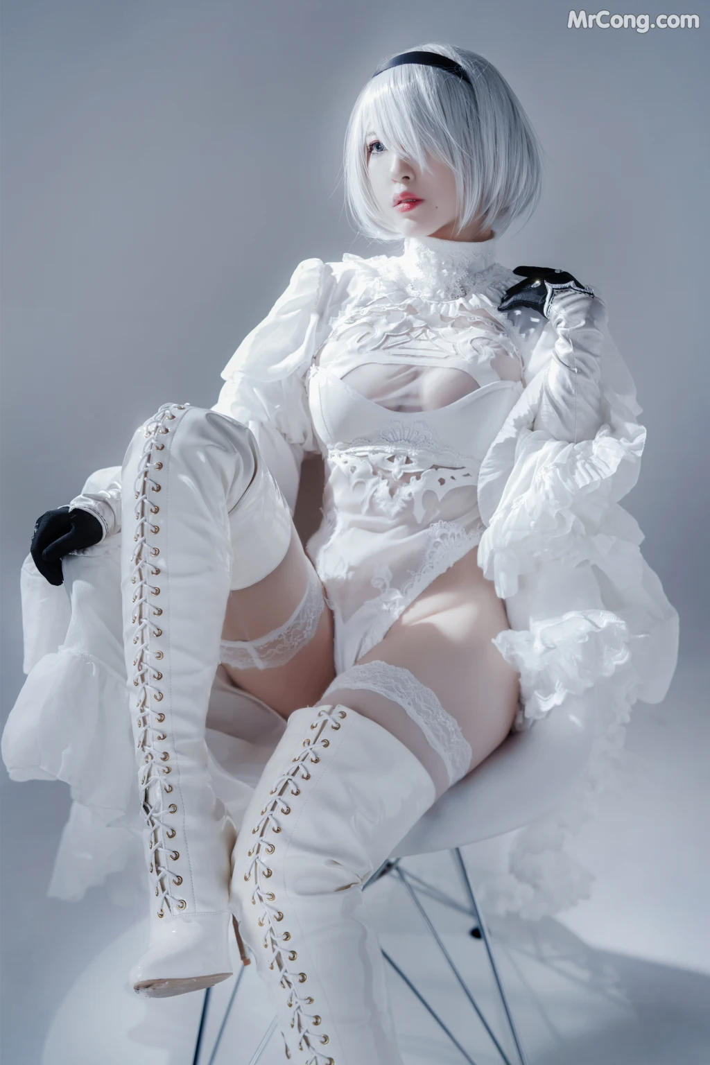Coser@半半子: Automataヨルハ二号B型 白いドレス (51 photos) – Page 2