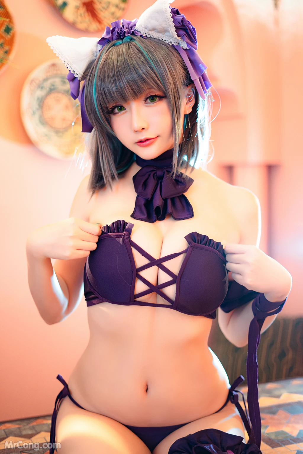Coser@星之迟迟Hoshilily: 柴郡泳装 (35 photos) – Page 2