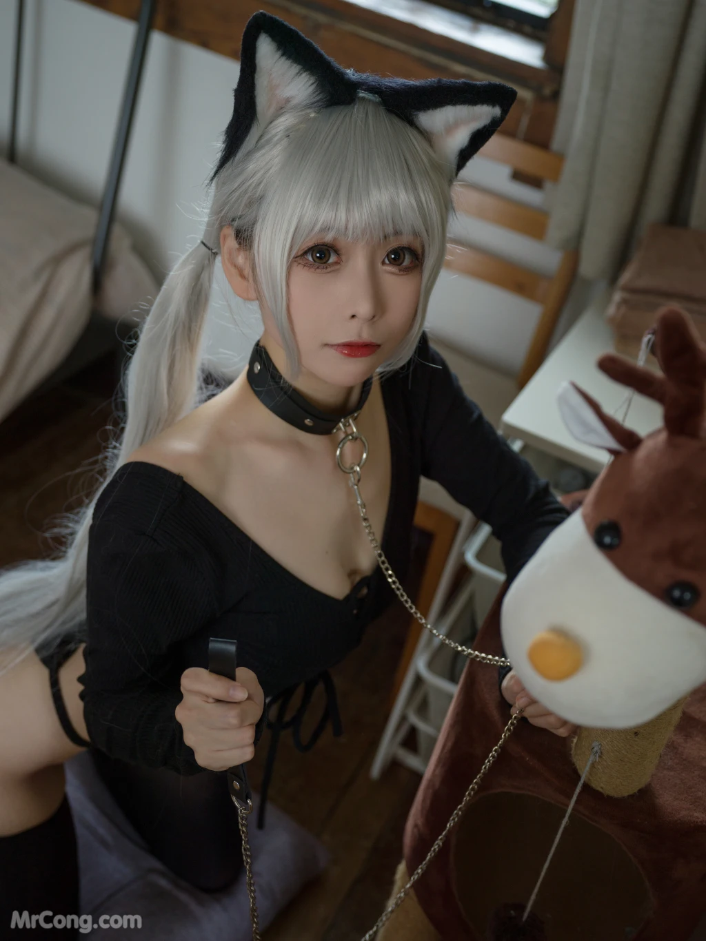 Coser@樱岛嗷一 – 黑猫针织衫连体衣 (57 photos + 1 video) – Page 4