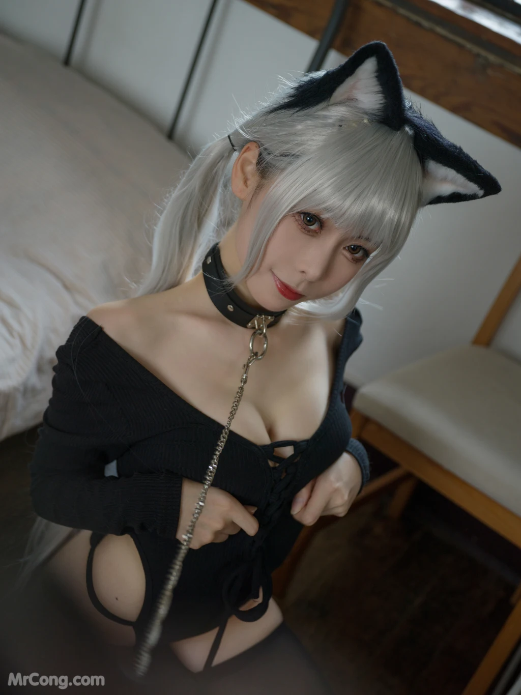 Coser@樱岛嗷一 – 黑猫针织衫连体衣 (57 photos + 1 video) – Page 4