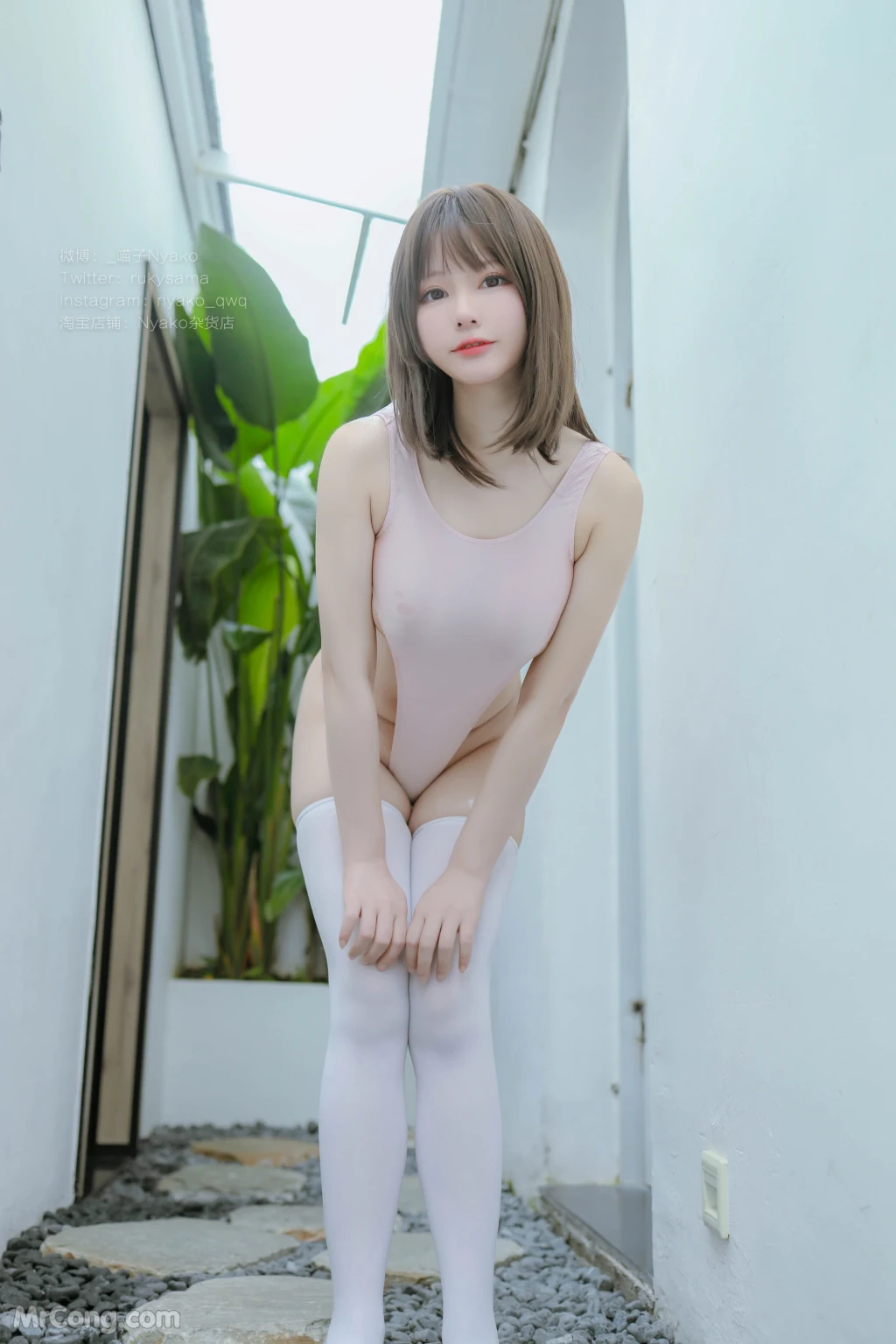 Coser@Nyako喵子: 粉色高叉竞泳 (84 photos) – Page 2