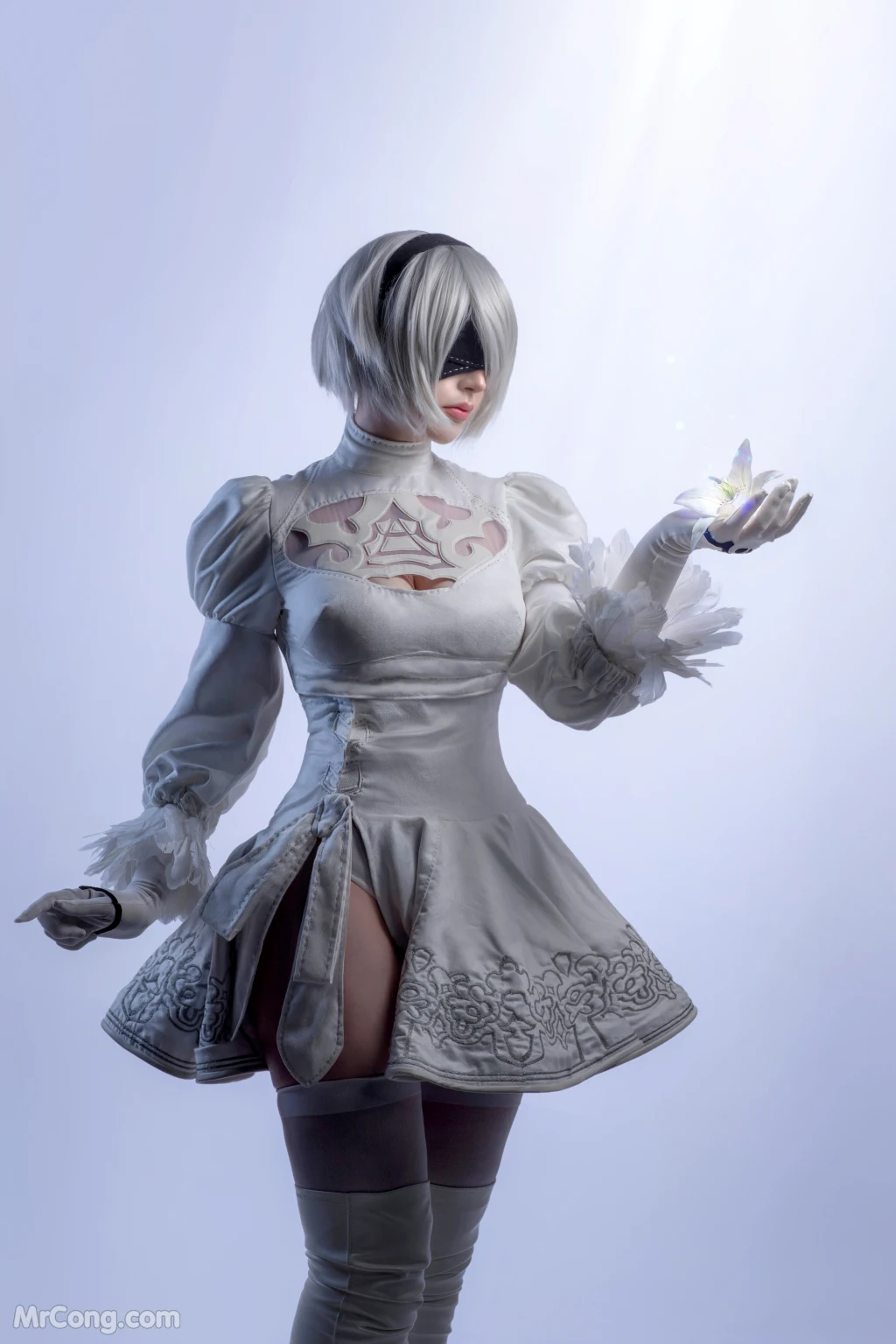 Coser@Sayathefox: 2B in The White Dress (10 photos)插图1