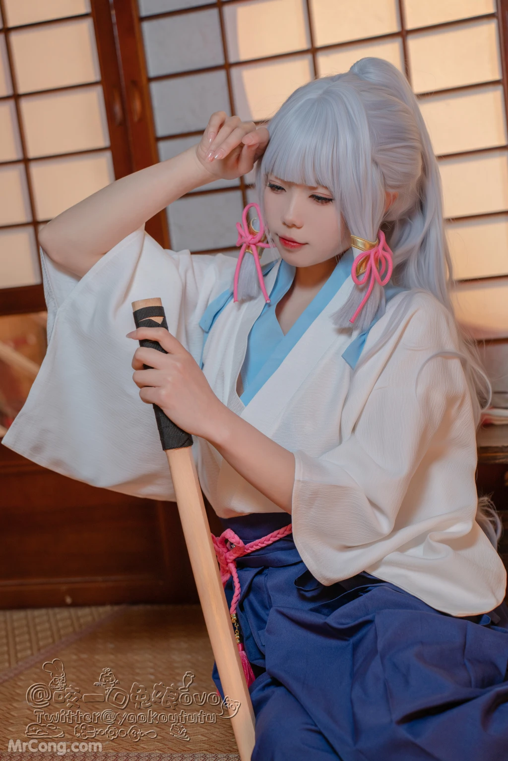 Coser@黏黏团子兔: 绫华的小憩 (60 photos + 1 video)插图4