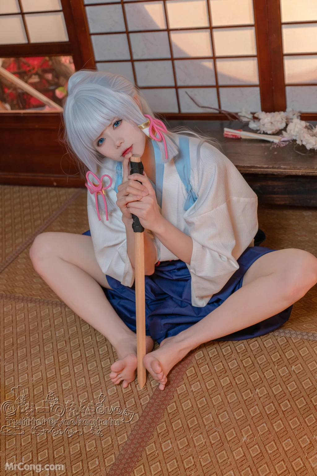 Coser@黏黏团子兔: 绫华的小憩 (60 photos + 1 video)插图9