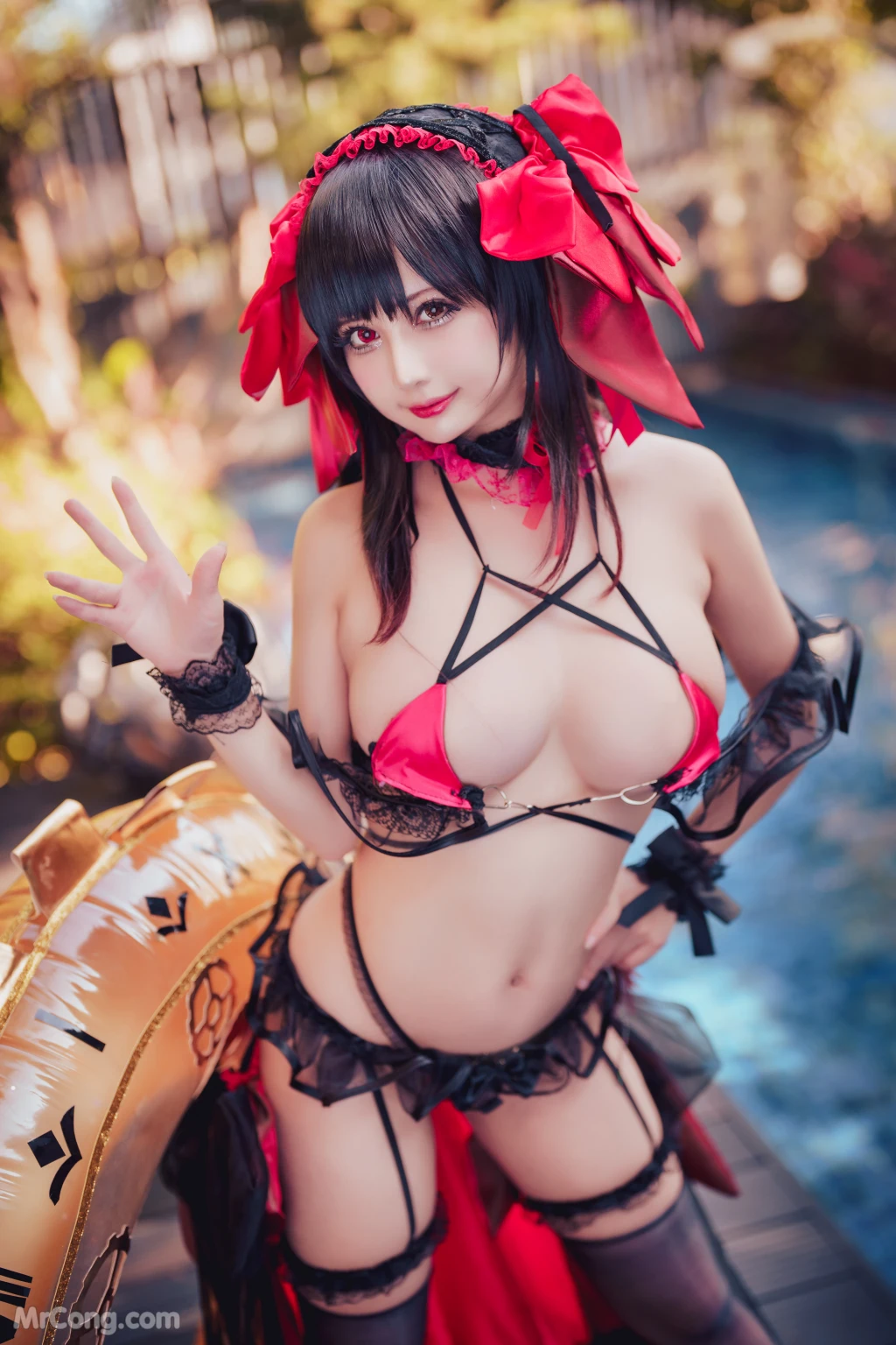 Coser@沖田凜花Rinka: Kurumi Tokisaki Swimsuit (29 photos)插图3