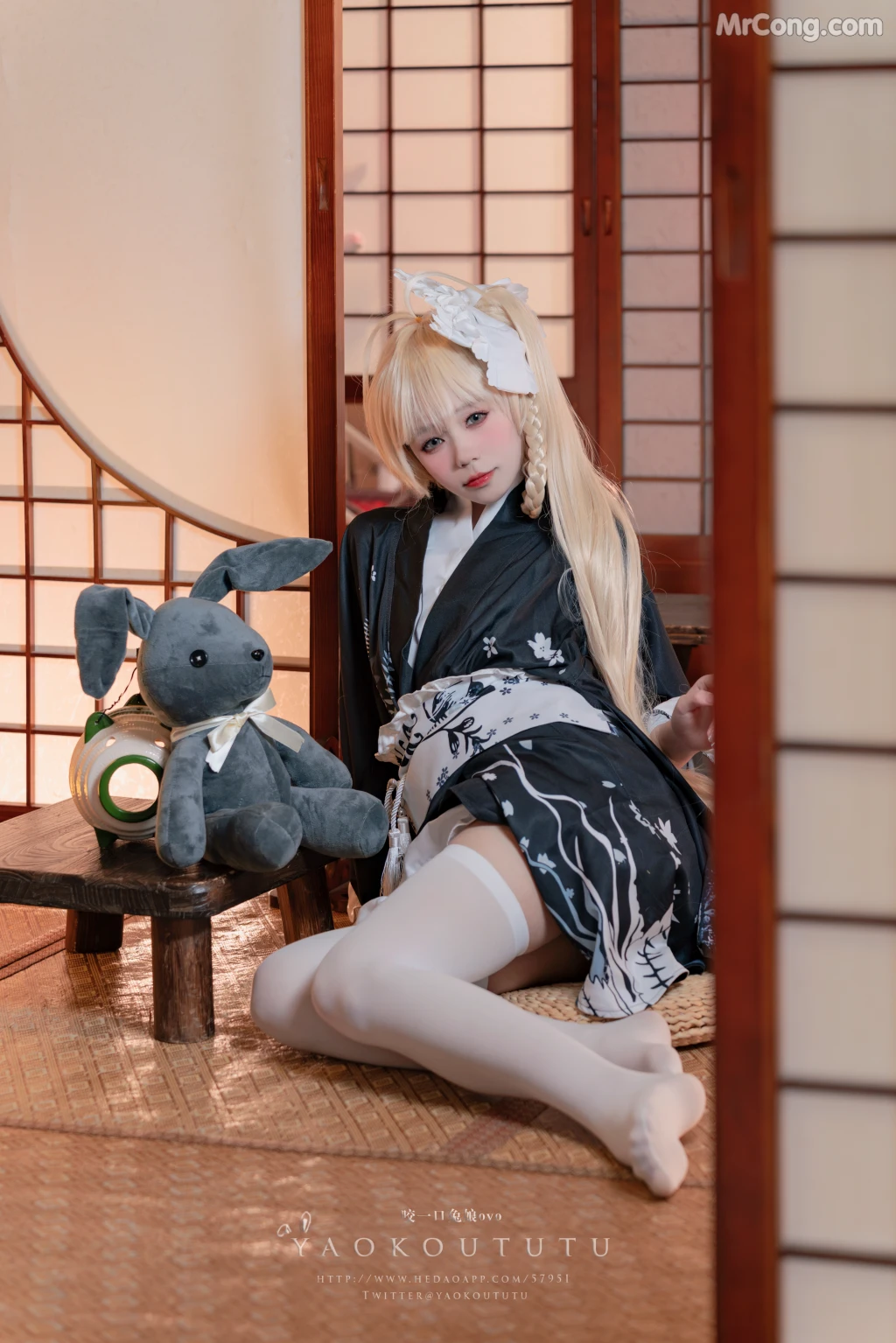 Coser@黏黏团子兔: 六月T3专属特典『穹妹浴衣』 (42 photos + 1 video)插图4