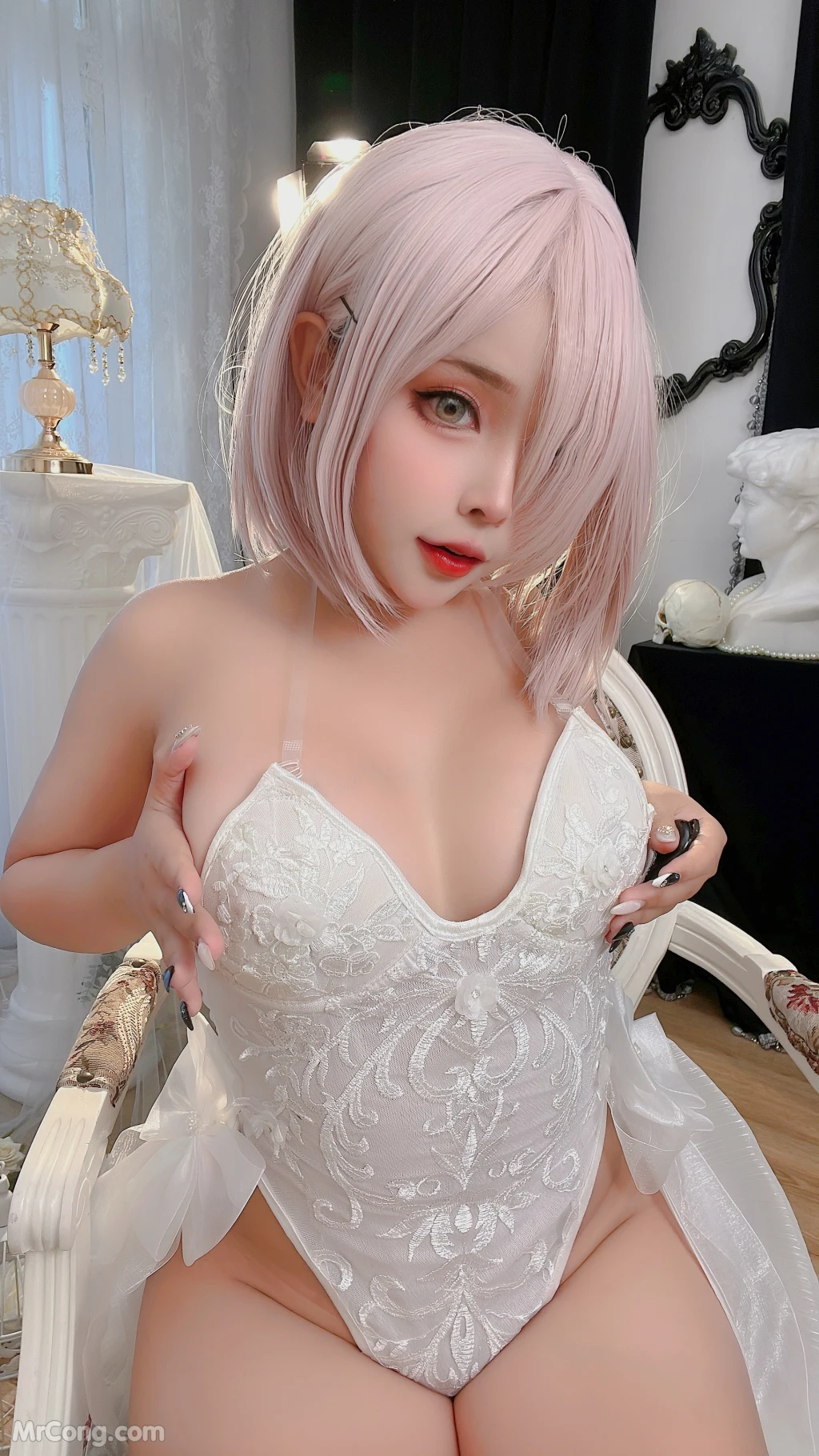 Coser@Sayo Momo: Mashu White Lingerie Body Oil (57 photos + 8 videos) – Page 2