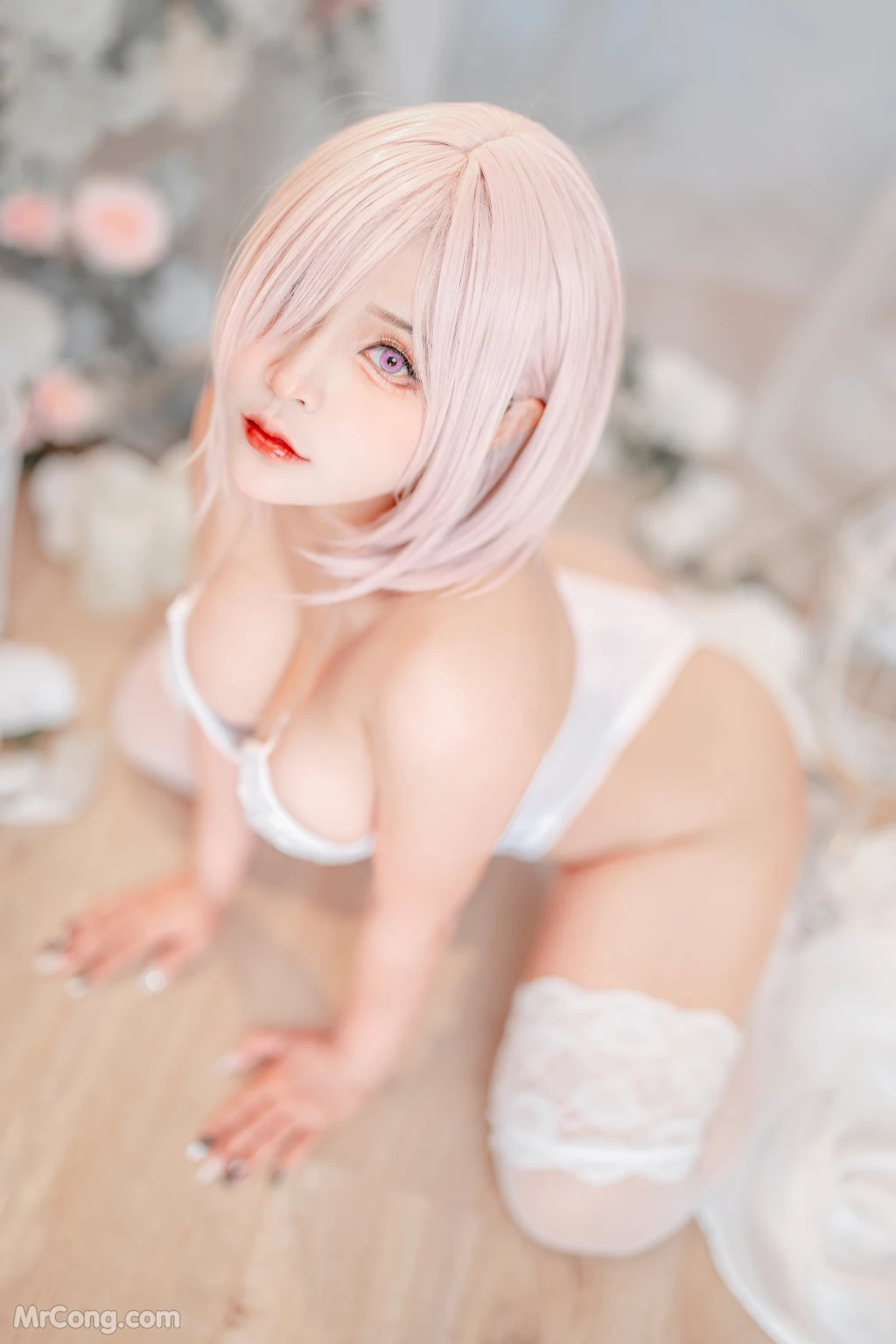 Coser@Sayo Momo: Mashu White Lingerie Body Oil (57 photos + 8 videos) – Page 6