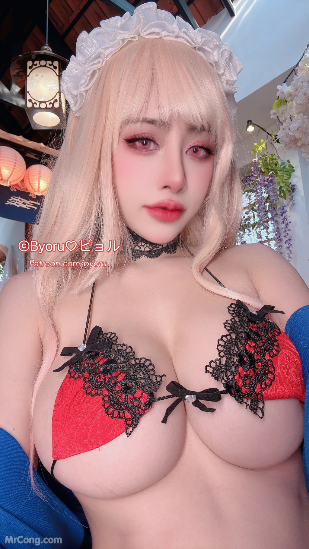 Coser@Byoru: Marin Red Lingerie (43 photos)