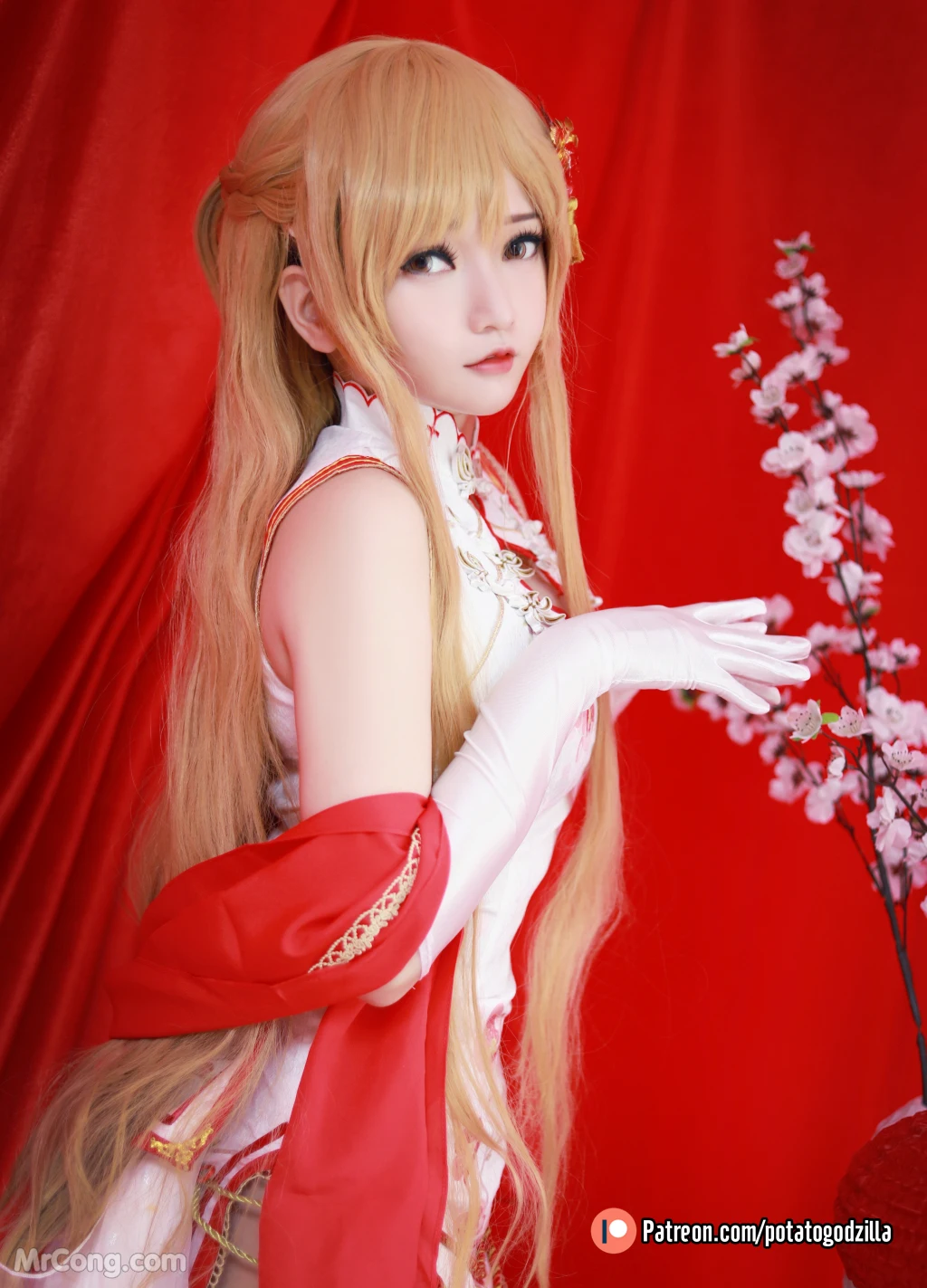 Coser@Potato Godzilla: Asuna Yuuki Qipao (53 photos)插图2