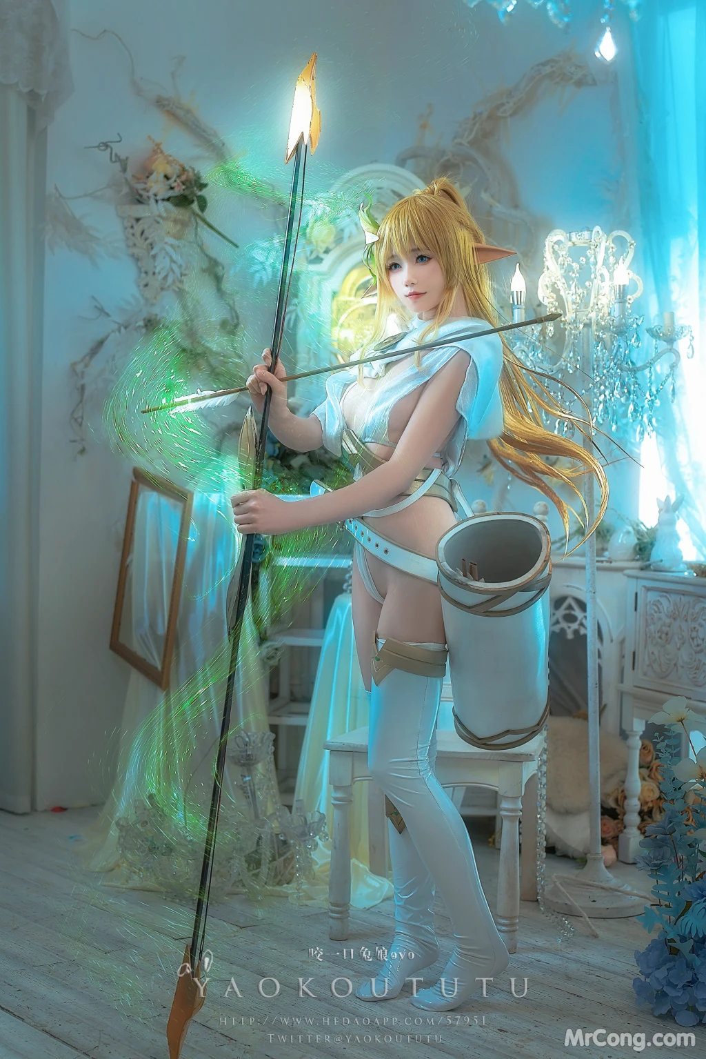 Coser@黏黏团子兔: 精灵 弓箭手广寒宫 (50 photos + 1 video) – Page 5