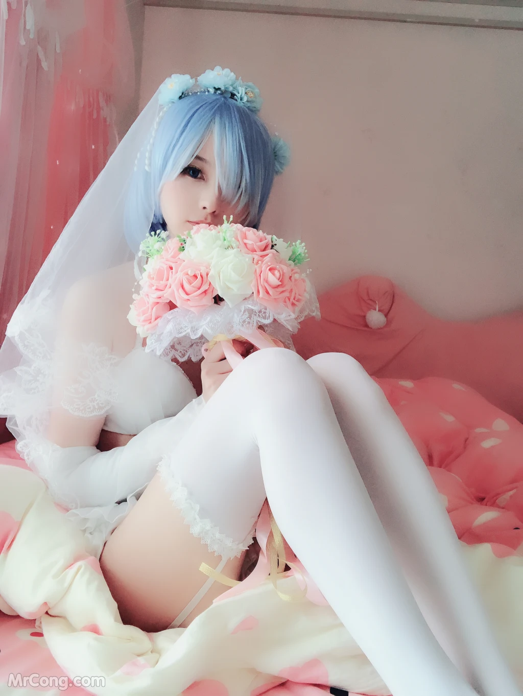 Coser@习呆呆: 蕾姆婚纱 (50 photos )