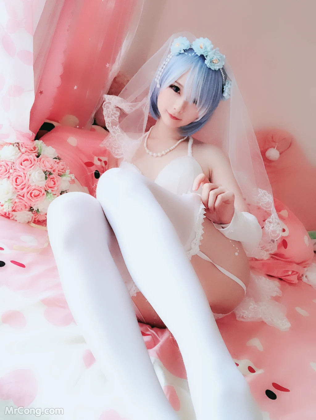 Coser@习呆呆: 蕾姆婚纱 (50 photos )