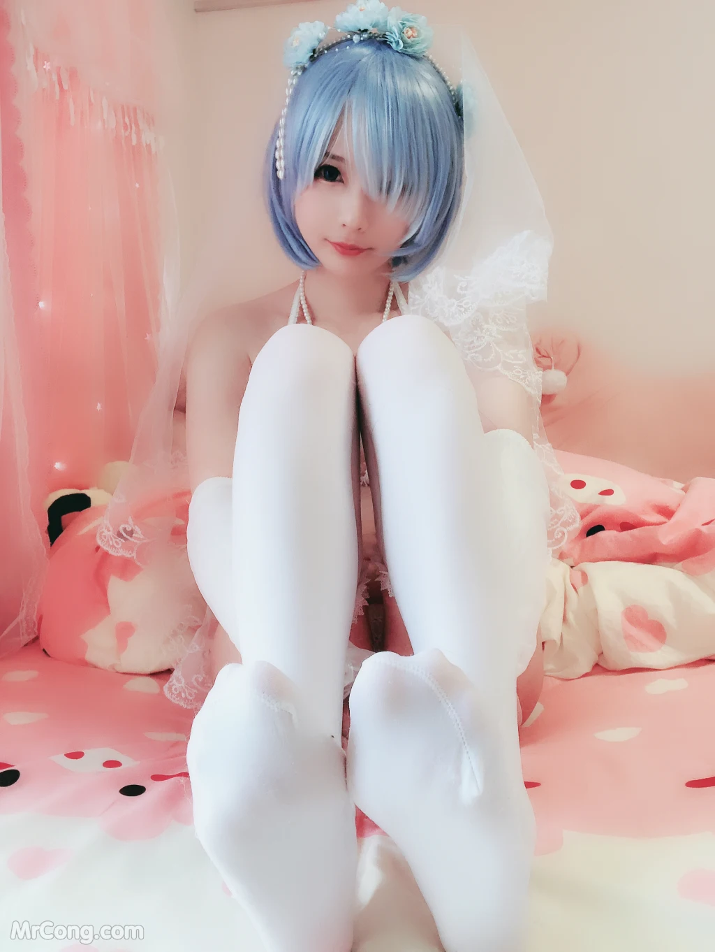 Coser@习呆呆: 蕾姆婚纱 (50 photos )