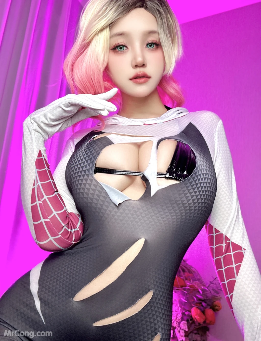 Coser@小仓千代w No.061: Spider Gwen 蜘蛛格温 (20 photos )