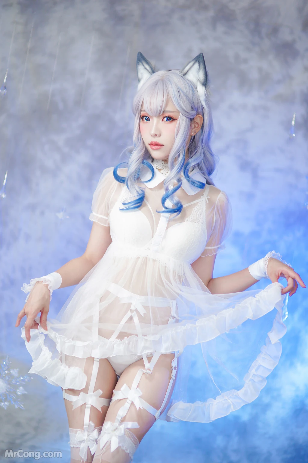 Coser@Ely_eee (ElyEE子): 猫耳白丝带 (48 photos + 6 videos) – Page 3