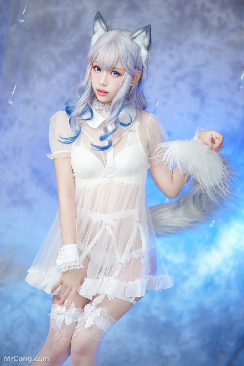 Coser@Ely_eee (ElyEE子): 猫耳白丝带 (48 photos + 6 videos) – Page 3
