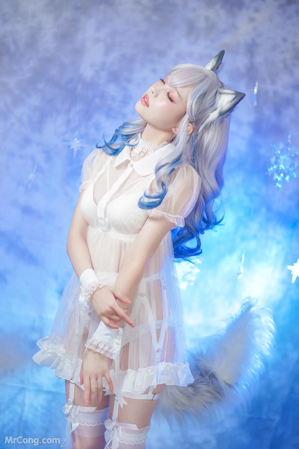 Coser@Ely_eee (ElyEE子): 猫耳白丝带 (48 photos + 6 videos) – Page 3