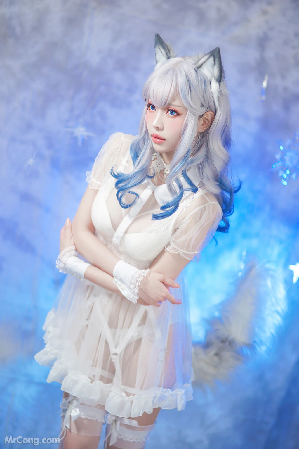 Coser@Ely_eee (ElyEE子): 猫耳白丝带 (48 photos + 6 videos) – Page 3