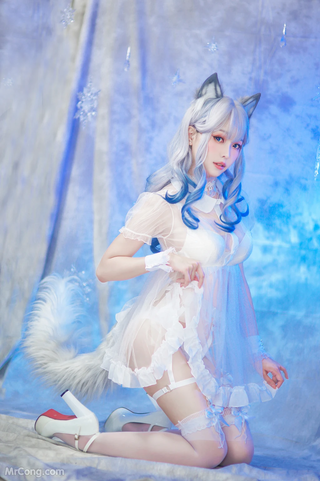 Coser@Ely_eee (ElyEE子): 猫耳白丝带 (48 photos + 6 videos) – Page 3