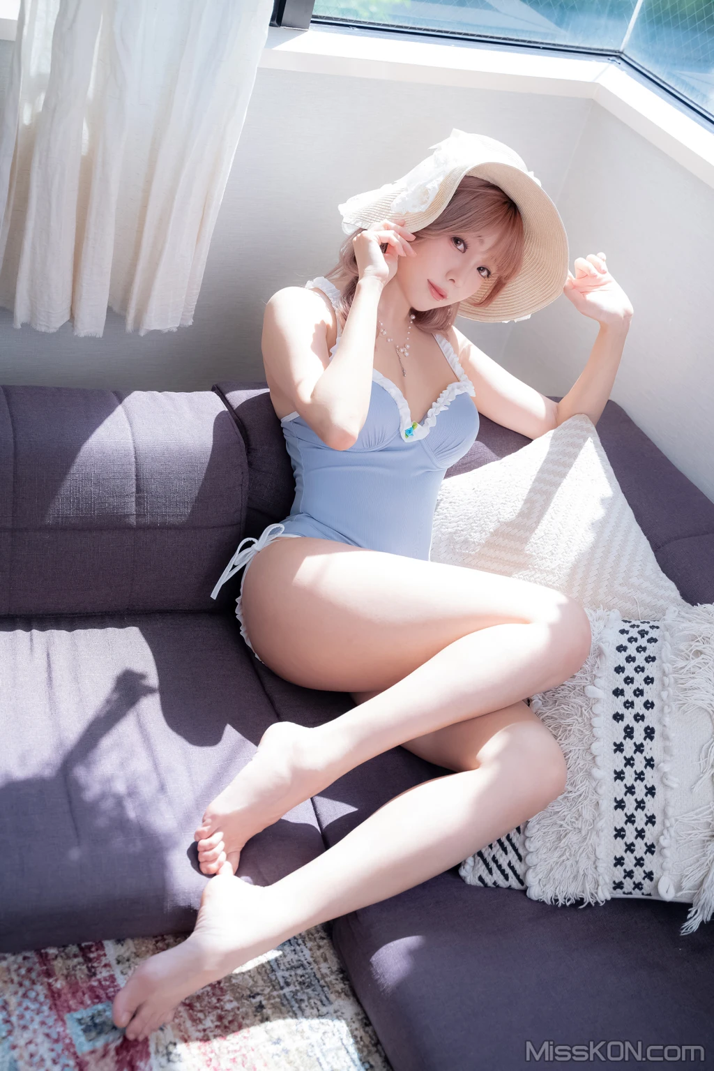 Coser@Ely_eee (ElyEE子): Mist Blue Lady (37 ảnh)