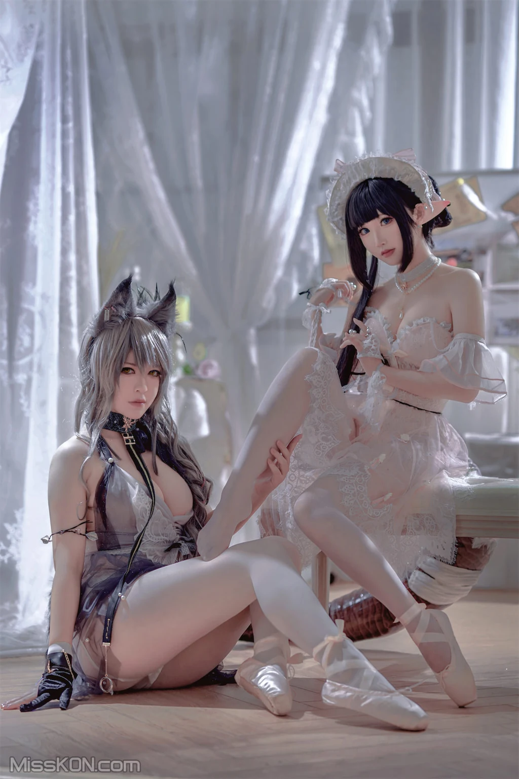 Coser@面饼仙儿 No.120: &半半子-明日方舟-黑 x 森蚺 (56 photos) – Page 2