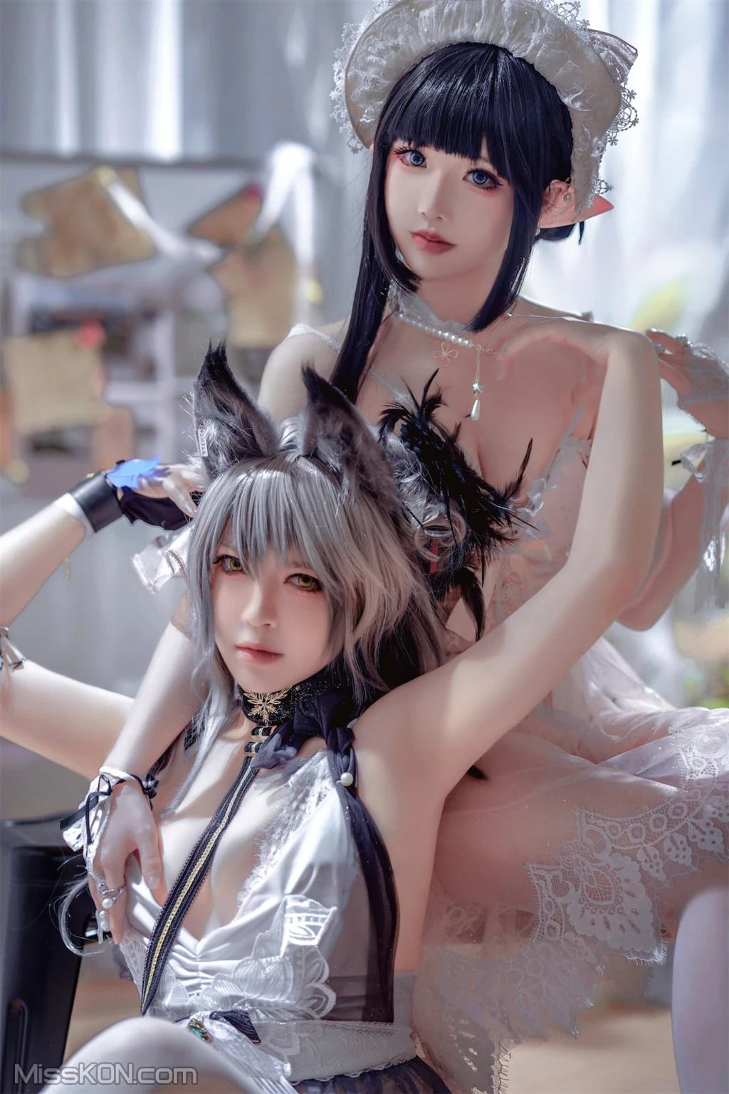 Coser@面饼仙儿 No.120: &半半子-明日方舟-黑 x 森蚺 (56 photos) – Page 2