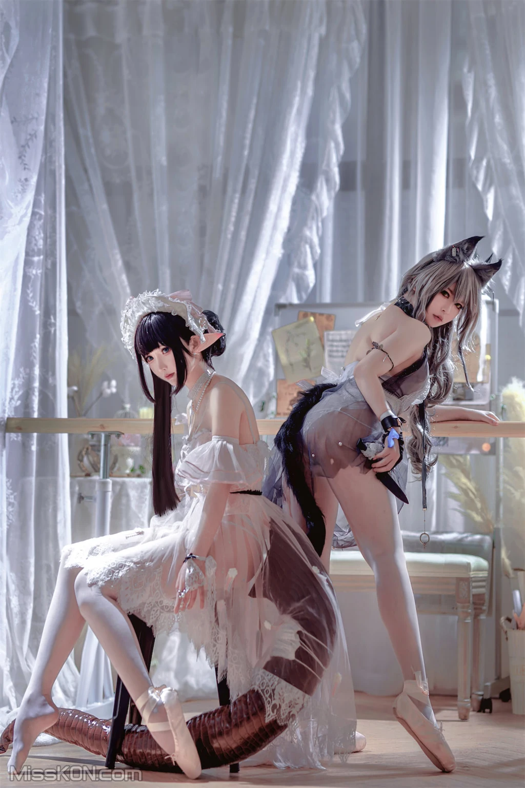 Coser@面饼仙儿 No.120: &半半子-明日方舟-黑 x 森蚺 (56 photos) – Page 2