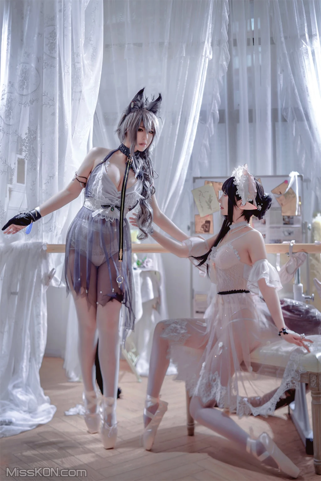 Coser@面饼仙儿 No.120: &半半子-明日方舟-黑 x 森蚺 (56 photos) – Page 6