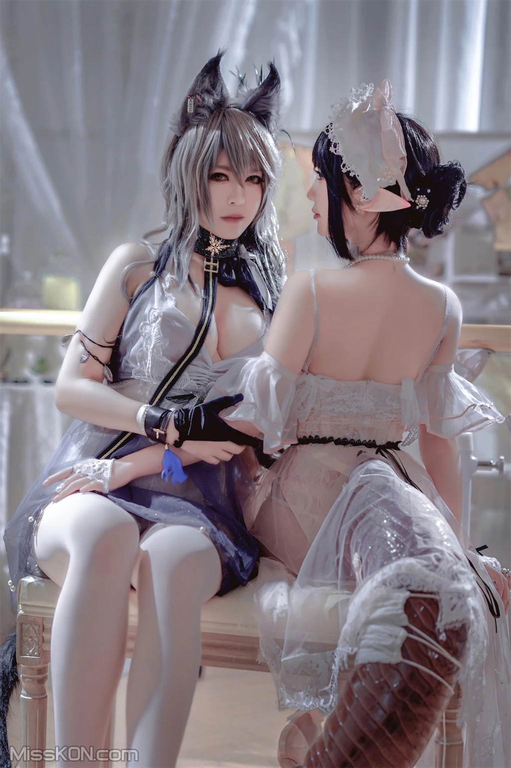 Coser@面饼仙儿 No.120: &半半子-明日方舟-黑 x 森蚺 (56 photos) – Page 6