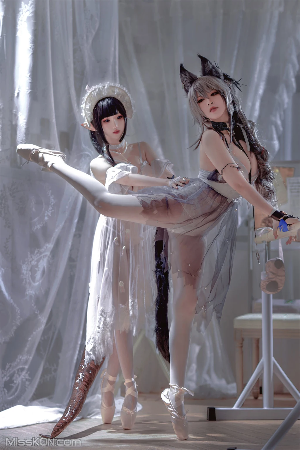 Coser@面饼仙儿 No.120: &半半子-明日方舟-黑 x 森蚺 (56 photos) – Page 6